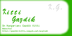 kitti gazdik business card